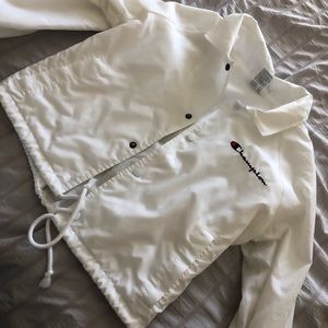 Champion White Coaches Jacket